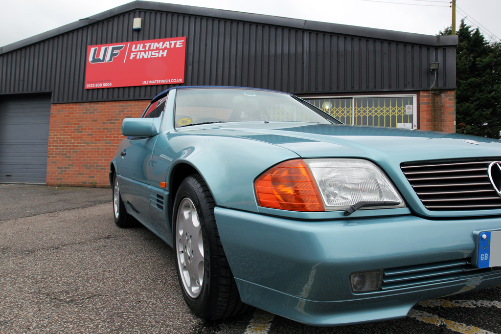Classic MercedesBenz SL 320 Has Beryl Metallic Paintwork Restored