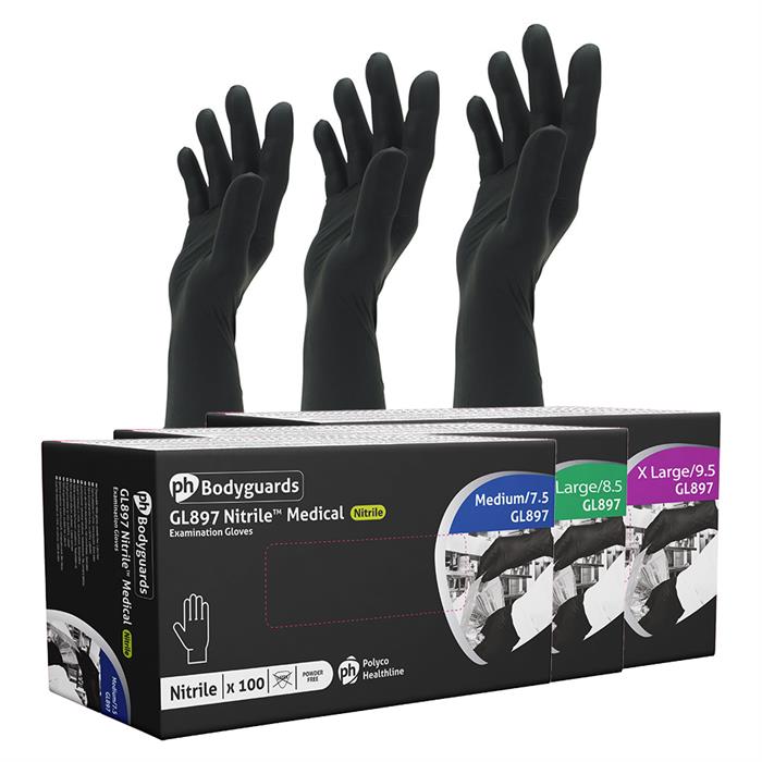 Ultimate Finish Premium Powder Free Black Nitrile Gloves