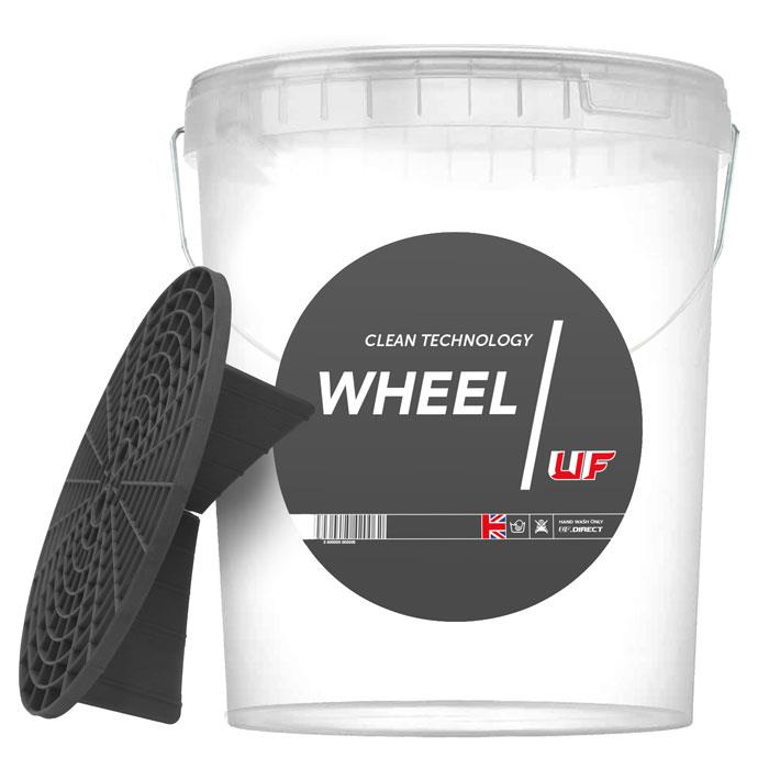 UF Clear Detailing Wheel Cleaning Bucket Black Grit Guard & Lid