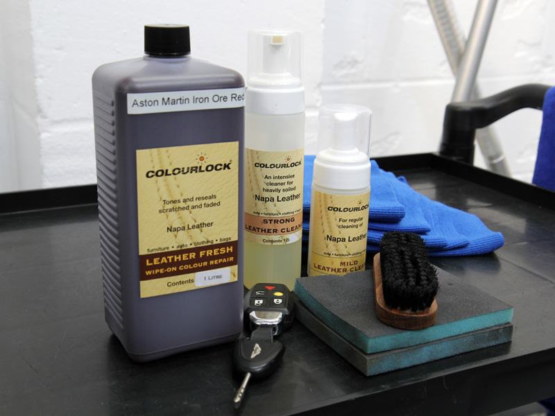 Leather dye repair kit for colour restoration Colourlock Mild cleaner Black  dye