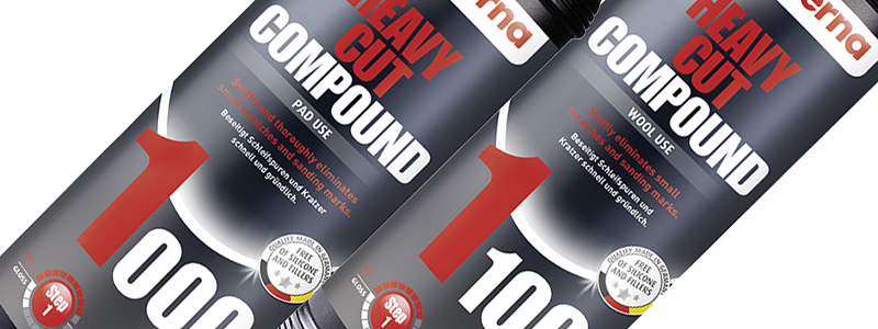 Menzerna cutting compounds are colour-coded red and numbered '1' for easy identification Menzerna - 'Perfection in Polishing', available at UF