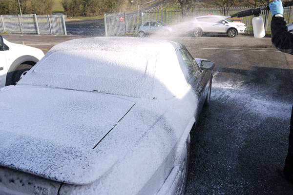 Ultimate Detailing Studio uses Ultimate Snow Foam to pre-wash vehicles to remove larger dirt particles